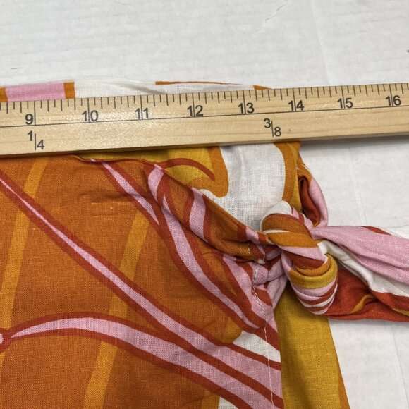 Rachel Zoe Wrap Skirt Womens S Floral Tropical Linen Blend Vacation Beach Resort - Picture 9 of 9